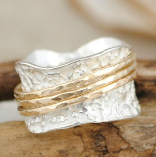 Elvira - Vintage Gold and Silver Spinner Ring