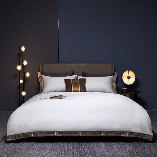 Visna Luxe - White Egyptian Cotton Duvet Cover Set