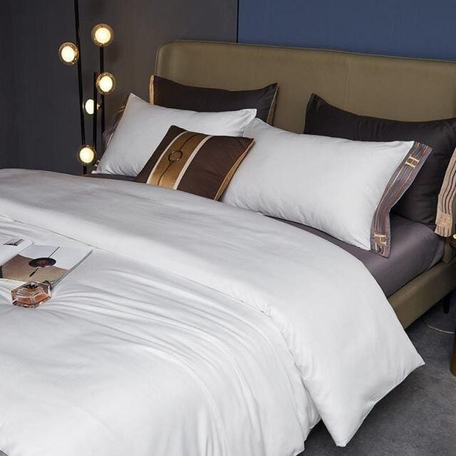 Visna Luxe - White Egyptian Cotton Duvet Cover Set