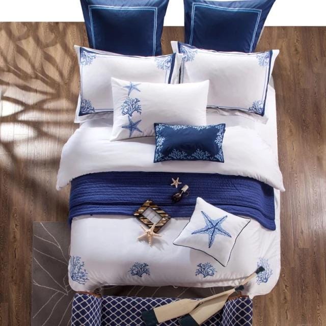 Blue Coral - Luxury Egyptian Cotton Duvet Cover