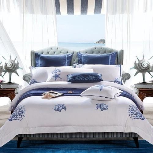 Blue Coral - Luxury Egyptian Cotton Duvet Cover