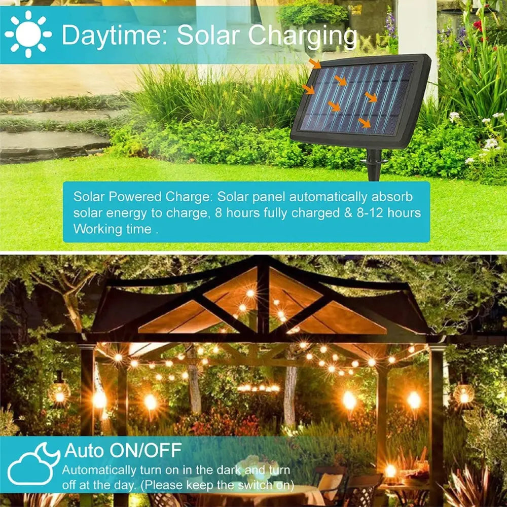 Guirlande Lumineuse Solaire LED Deluxe - Éclairage d'Ambiance Sans Fil pour Jardin