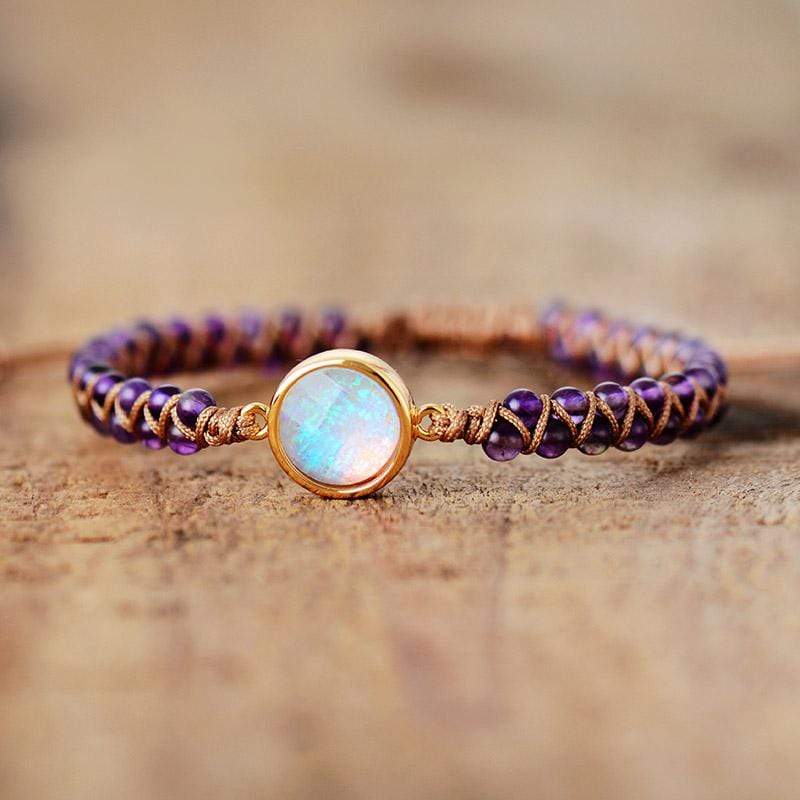 Aurielle - Bracelet de yoga en améthyste et opale
