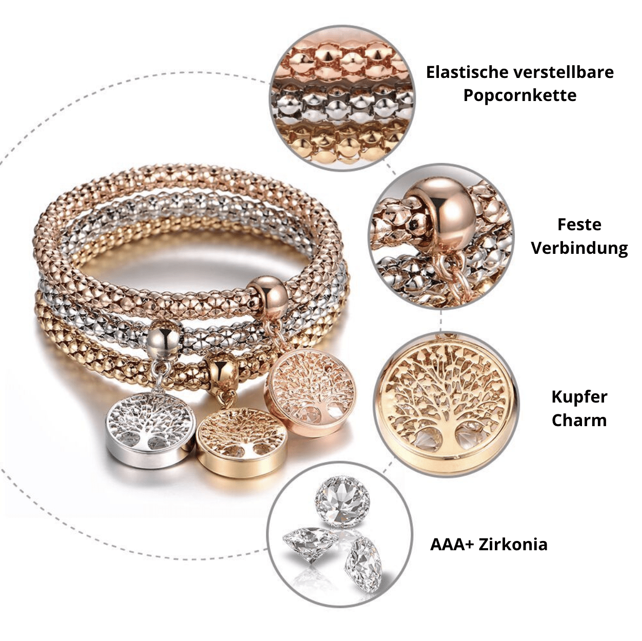 Liora - Parure set de 3 bracelets