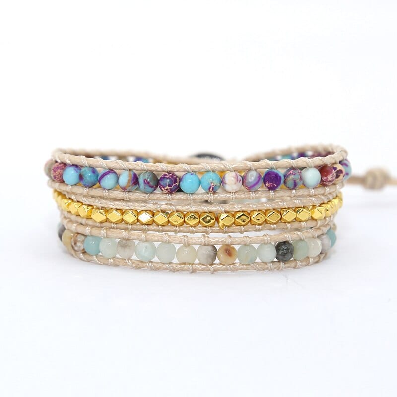 Amarilis Bracelet Jaspe – Wrap Boho Équilibre Chakra