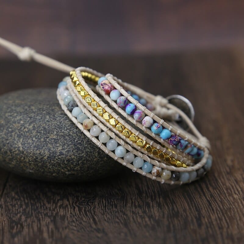 Amarilis Bracelet Jaspe – Wrap Boho Équilibre Chakra