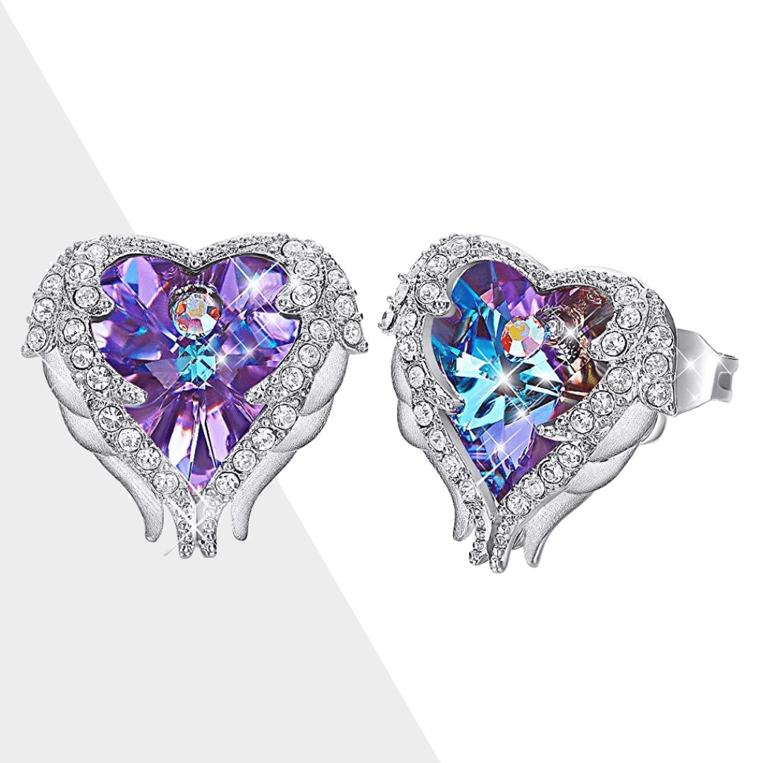 Celina - Boucles d'oreilles aile d'ange argentées