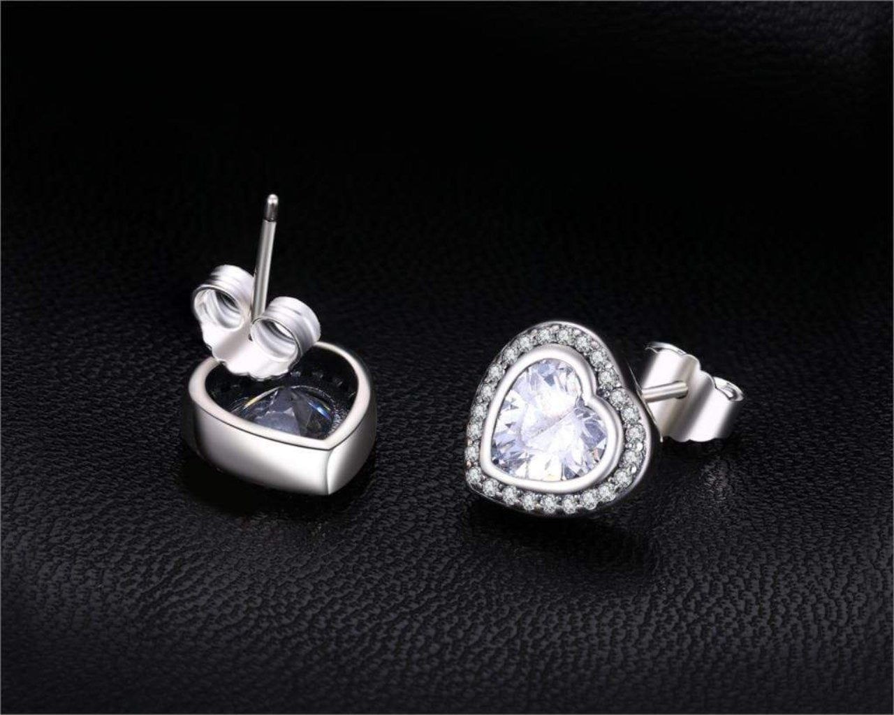 Celestia Boucles d'Oreilles Cœur Argent 925 – Zircone