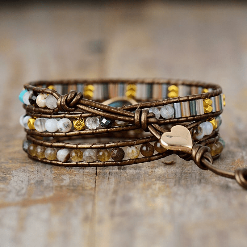 Sylvana - Bracelet wrap en labradorite