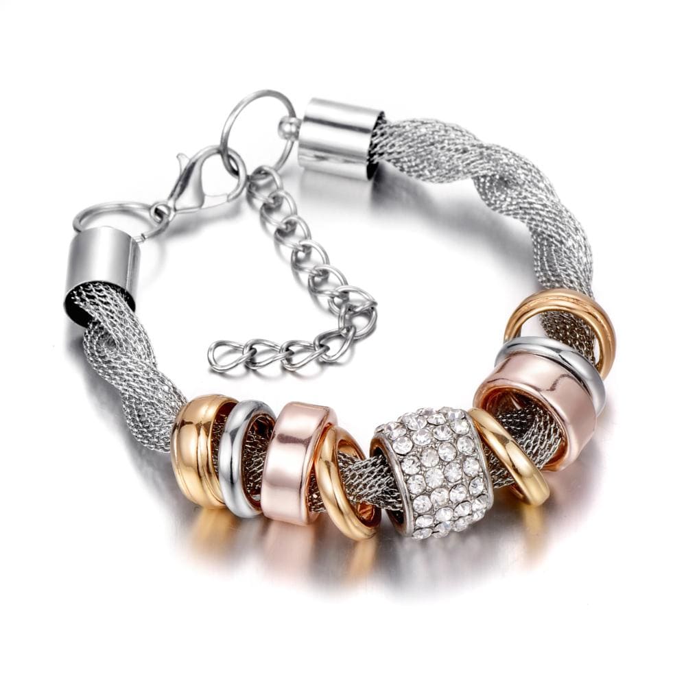 Zarina Bracelet Tressé Argent – Élégant et Polyvalent