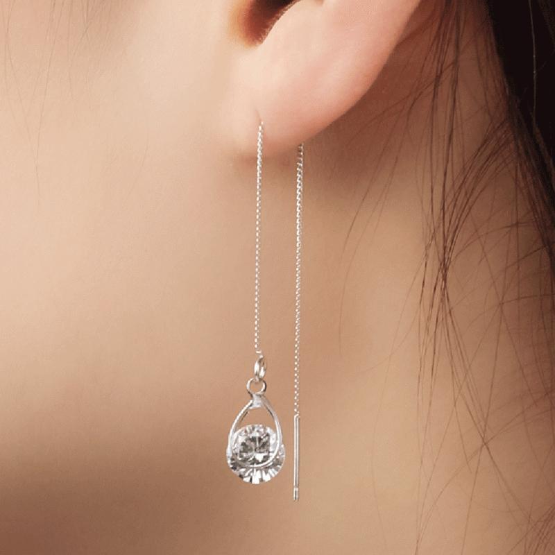 Isalyn - Longues boucles d'oreilles pendantes à strass