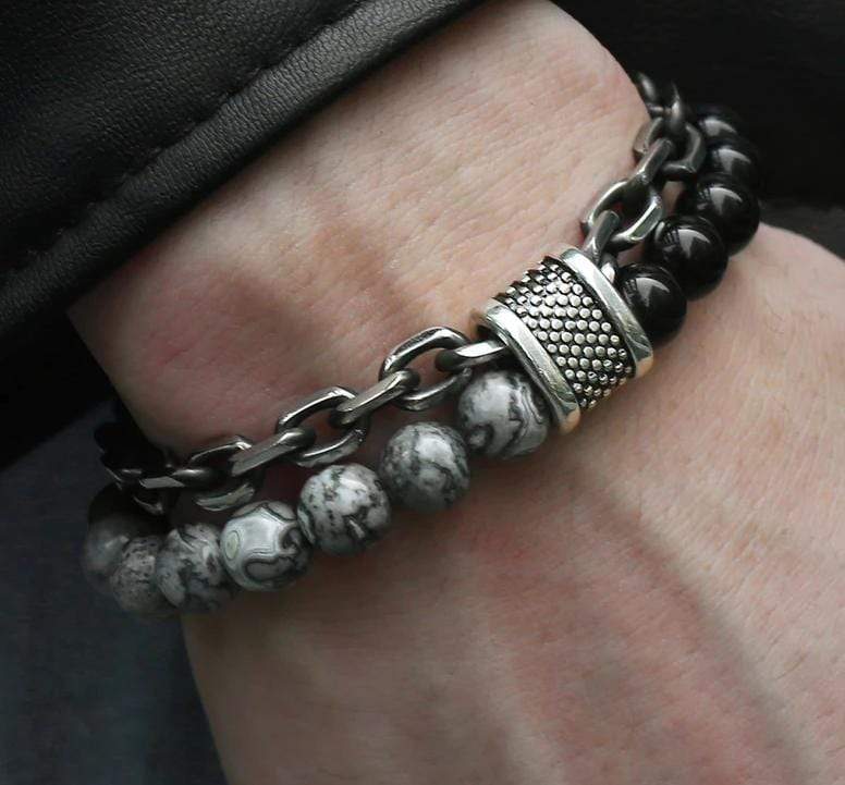 Darius - Bracelet en jaspe, pierre de protection