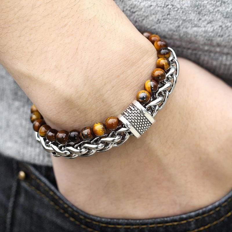 Asher Bracelet Œil de Tigre – Pierre Guerrier Pour Homme