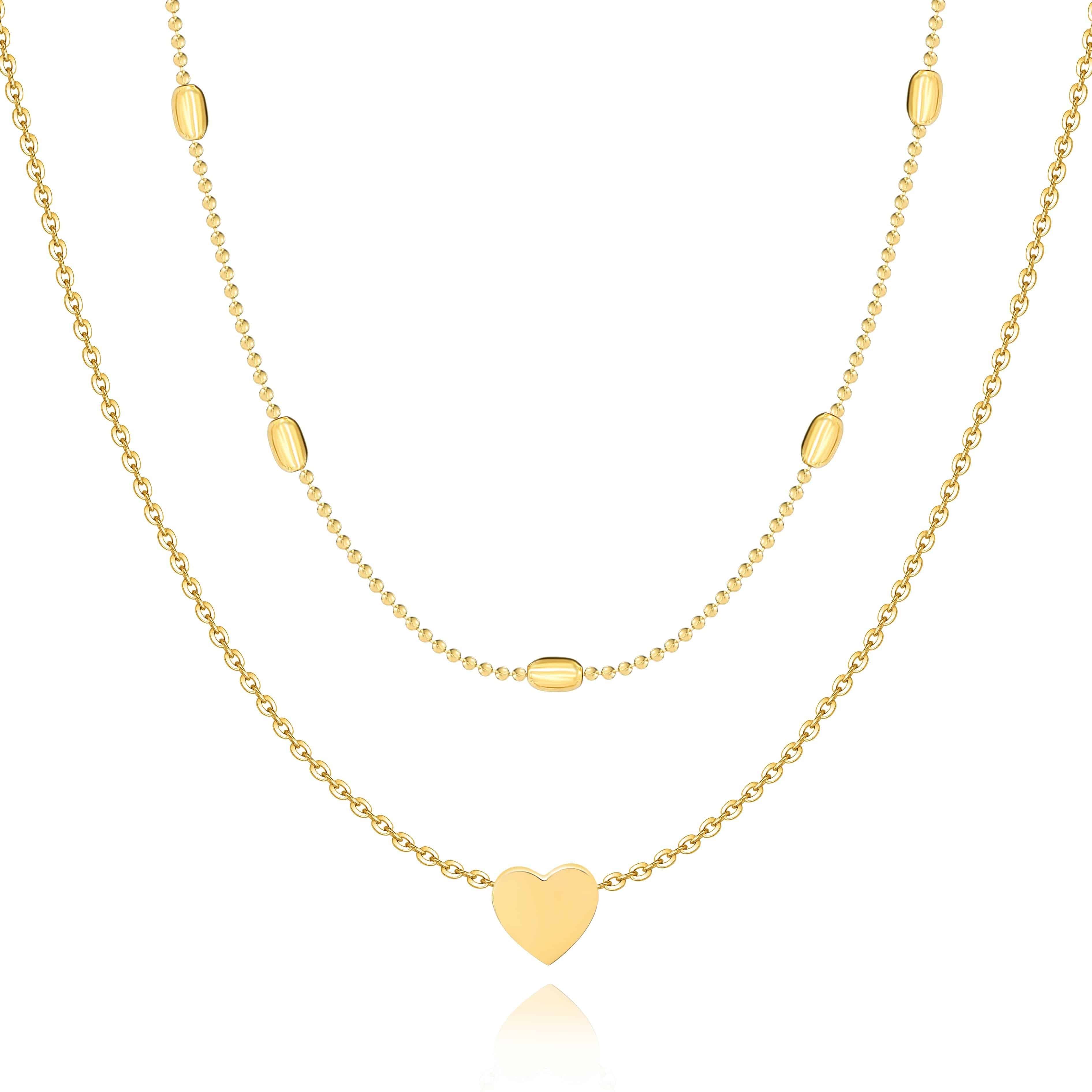 Julia - Collier double cœur en argent 925 romantique