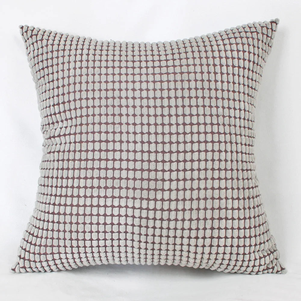 Pluchehome - Corduroy Cushion Cover with Corn Kernel Pattern