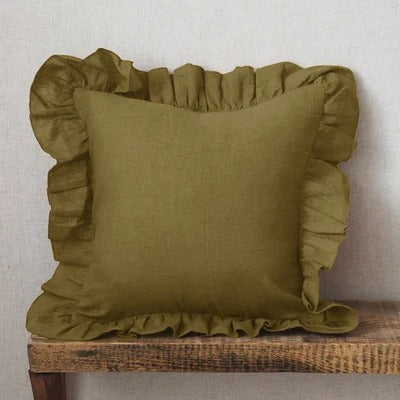Bellina Linen Elegance - Ruffled Linen Cushion Cover