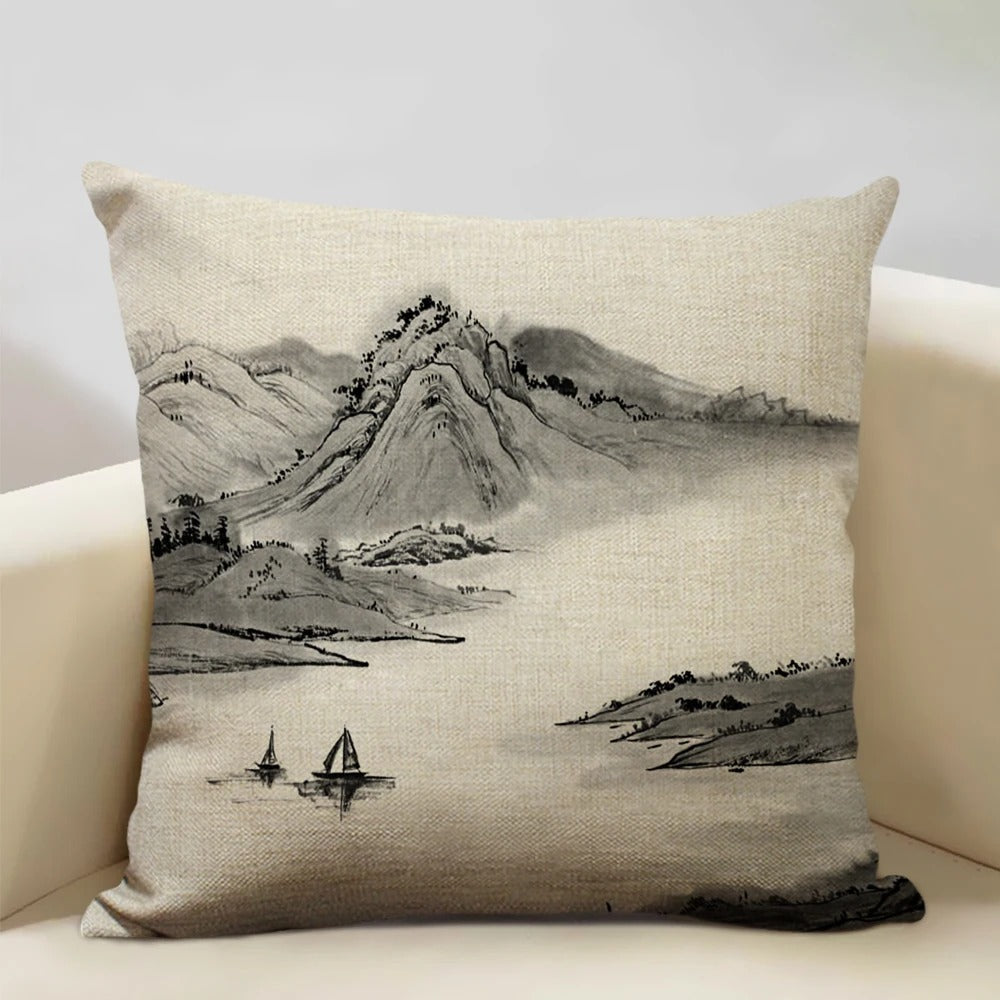 BeauRêve - Japanese Ukiyo-e Mount Fuji Cushion Cover