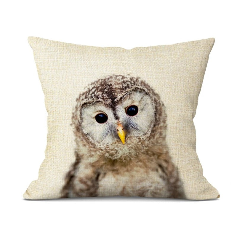 WhimsyWeave - Linen Animal Cushion Cover for Kids' Bedroom