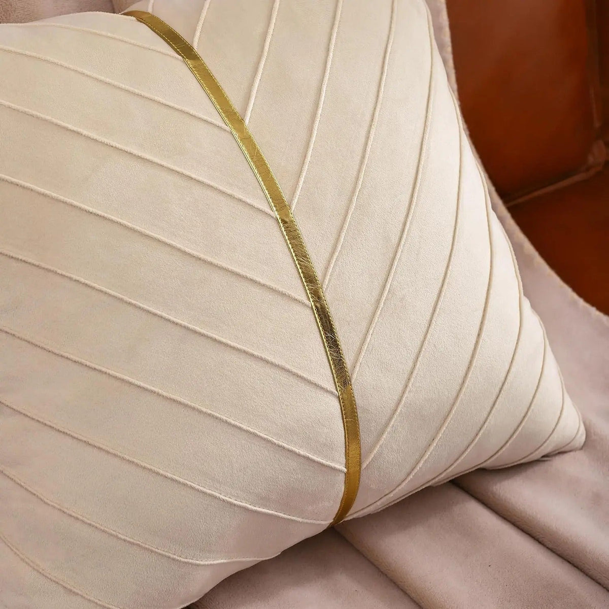Noir Elegance - Velvet Cushion Cover with Gold Sequins
