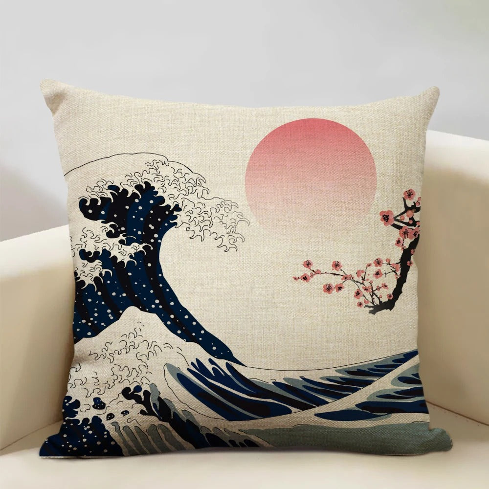 BeauRêve - Japanese Ukiyo-e Mount Fuji Cushion Cover