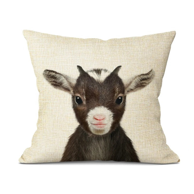 WhimsyWeave - Linen Animal Cushion Cover for Kids' Bedroom
