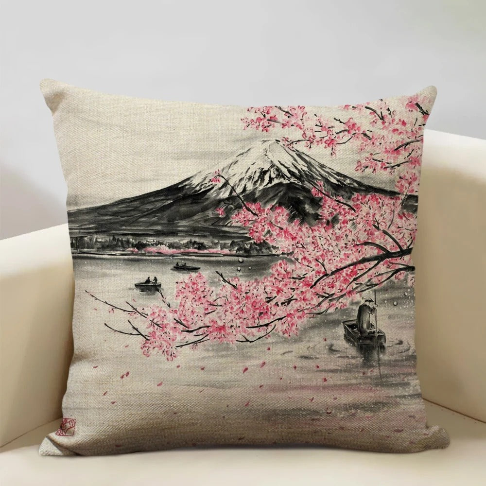 BeauRêve - Japanese Ukiyo-e Mount Fuji Cushion Cover