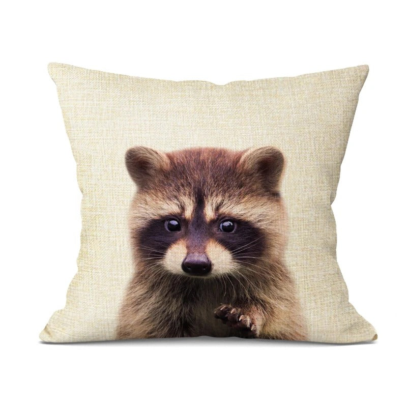 WhimsyWeave - Linen Animal Cushion Cover for Kids' Bedroom