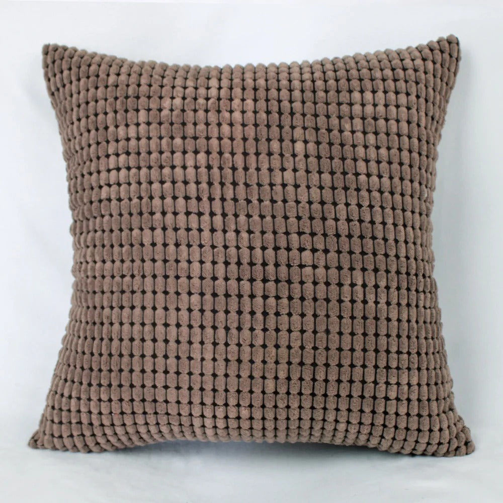 Pluchehome - Corduroy Cushion Cover with Corn Kernel Pattern