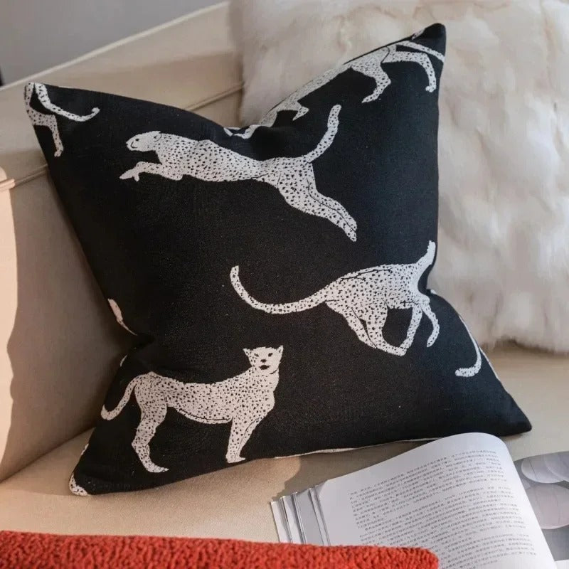 VelvetGlow - Reversible Geometric Jacquard Cushion Cover