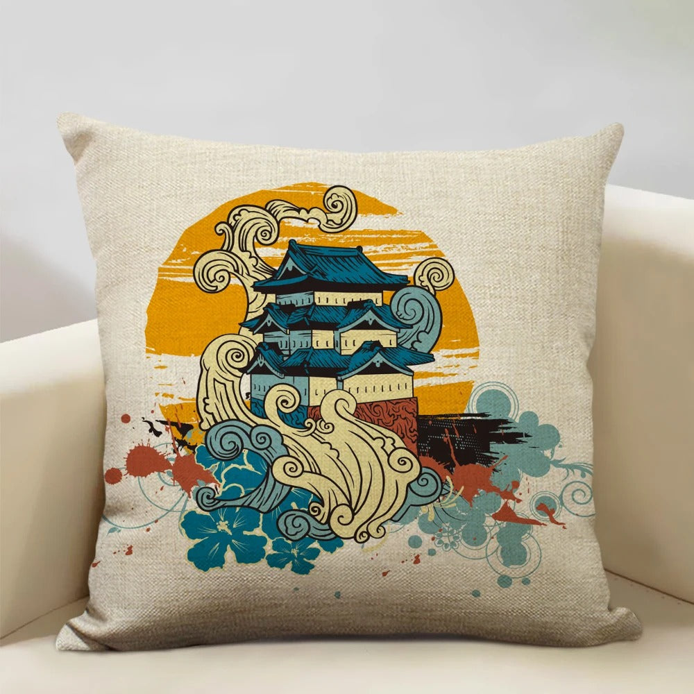 BeauRêve - Japanese Ukiyo-e Mount Fuji Cushion Cover
