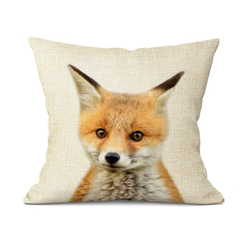 WhimsyWeave - Linen Animal Cushion Cover for Kids' Bedroom