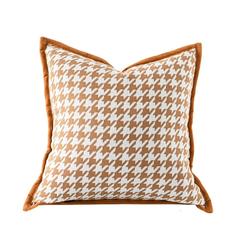 VelvetGlow - Reversible Geometric Jacquard Cushion Cover