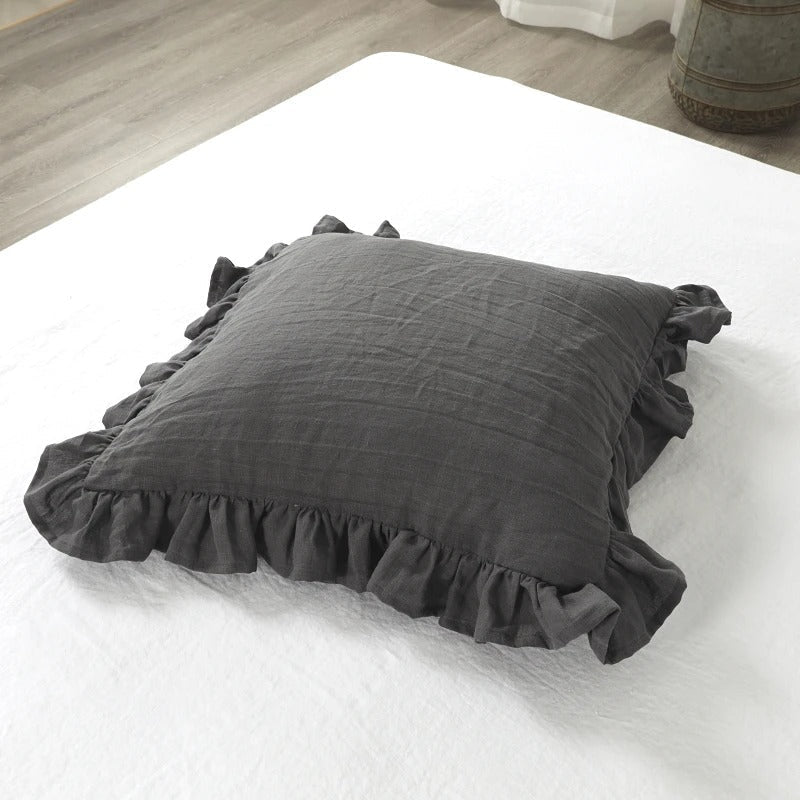 Bellina Linen Elegance - Ruffled Linen Cushion Cover
