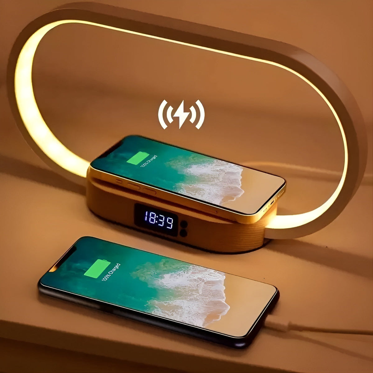 RadiantCharge - Multifunctional Lamp with Wireless Charger and Clock