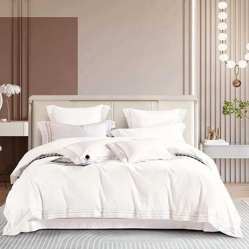 Luxxe White - White Egyptian Cotton Duvet Set