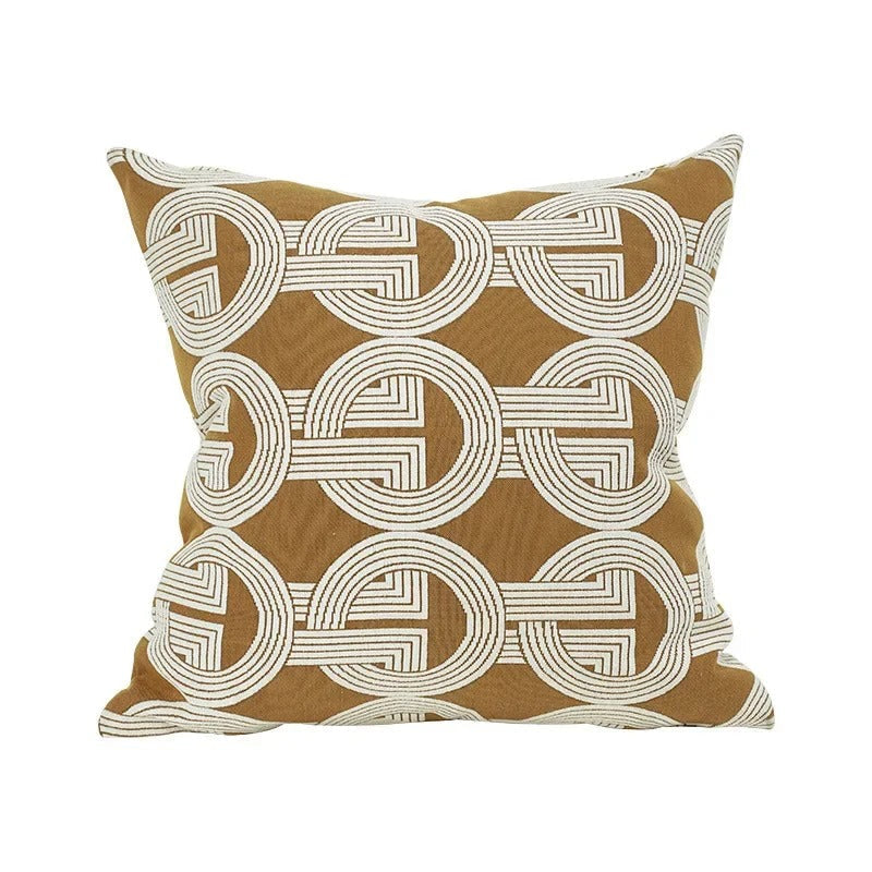 VelvetGlow - Reversible Geometric Jacquard Cushion Cover