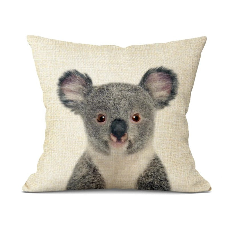 WhimsyWeave - Linen Animal Cushion Cover for Kids' Bedroom
