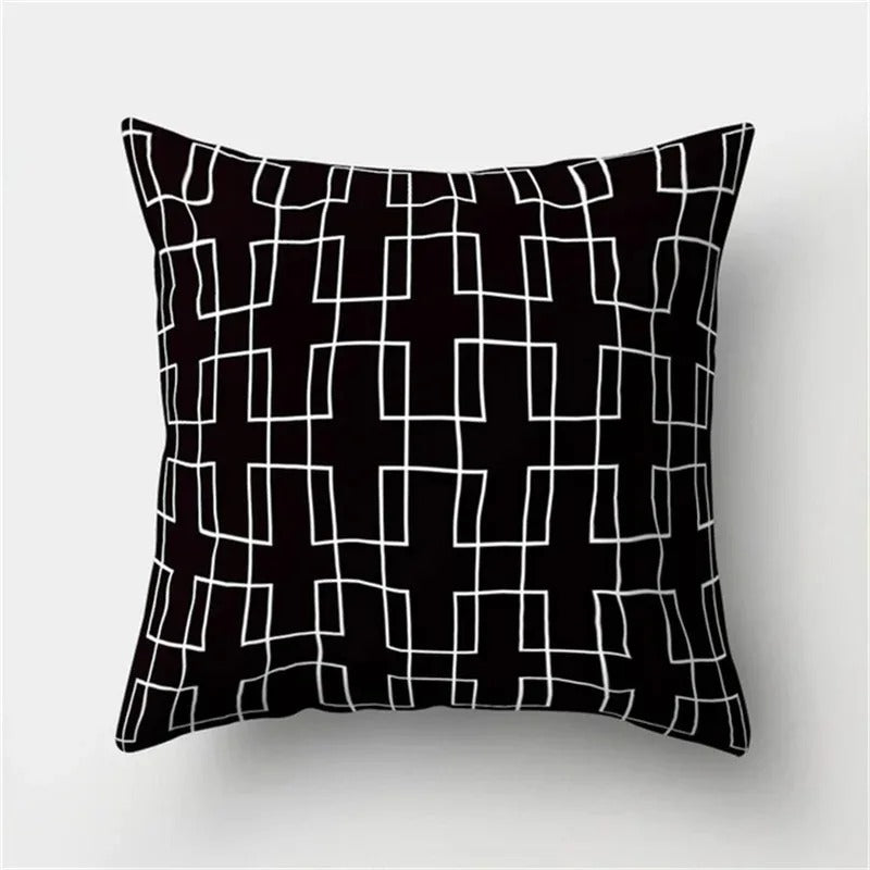 Ulinea - Black and White Geometric Cushion Cover