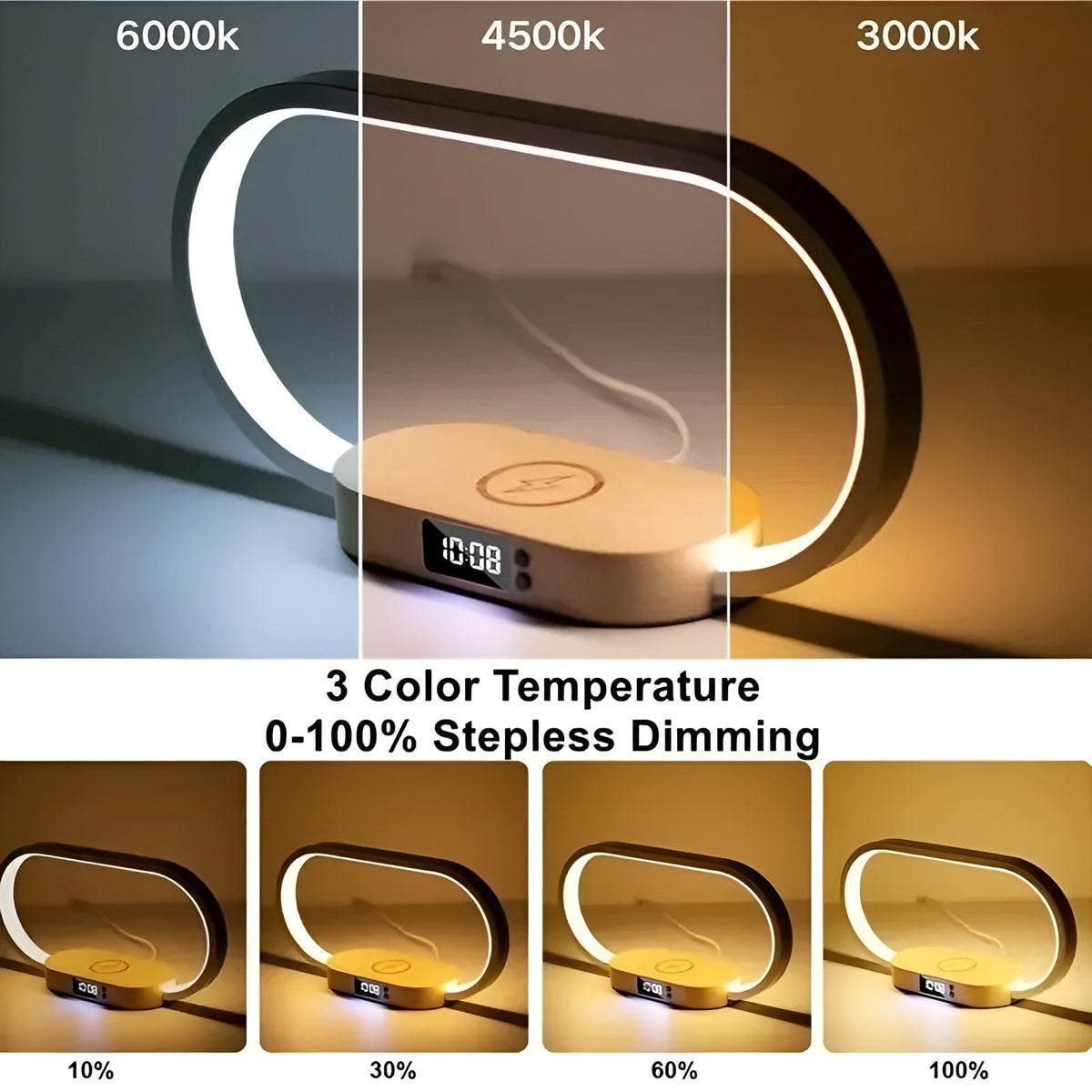 RadiantCharge - Multifunctional Lamp with Wireless Charger and Clock