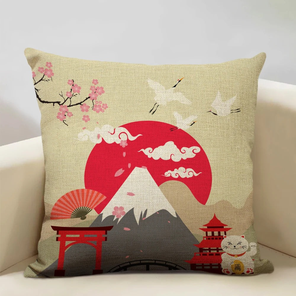 BeauRêve - Japanese Ukiyo-e Mount Fuji Cushion Cover