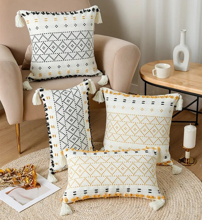 SatinCiel - Tufted Boho Cushion Cover