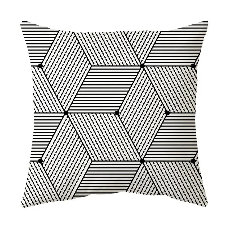 Ulinea - Black and White Geometric Cushion Cover