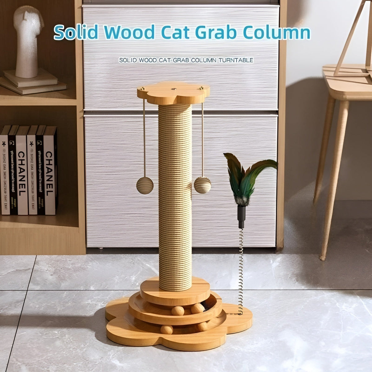 WoodPounce - Elegant Wooden Interactive Cat Toy