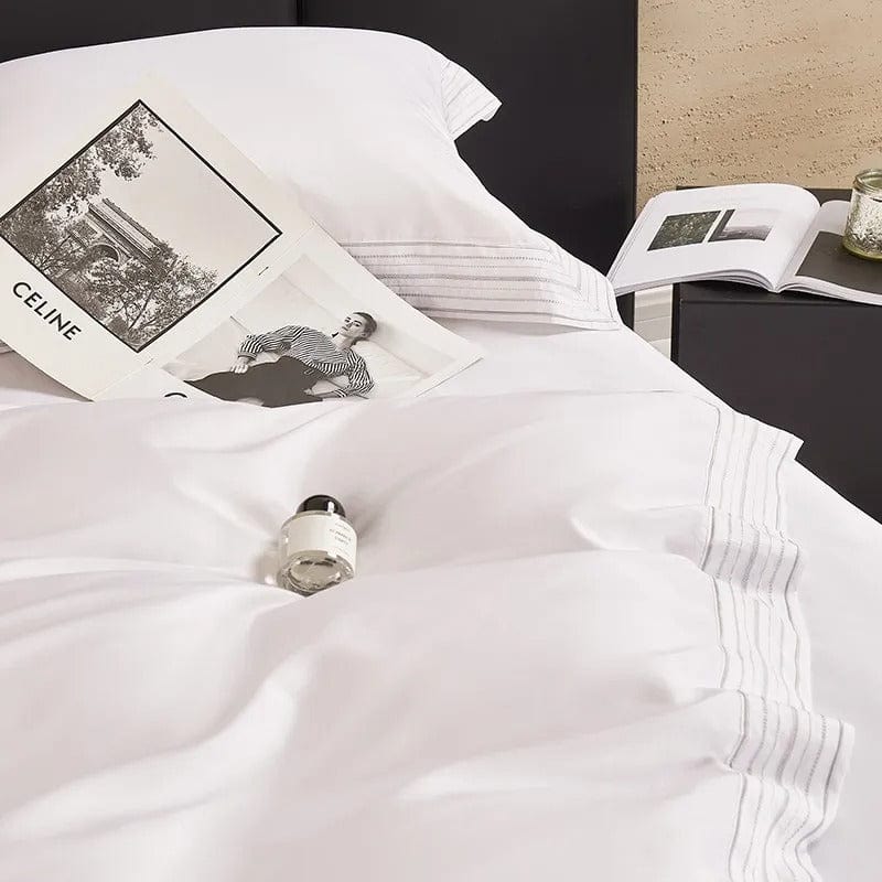 Luxxe White - White Egyptian Cotton Duvet Set