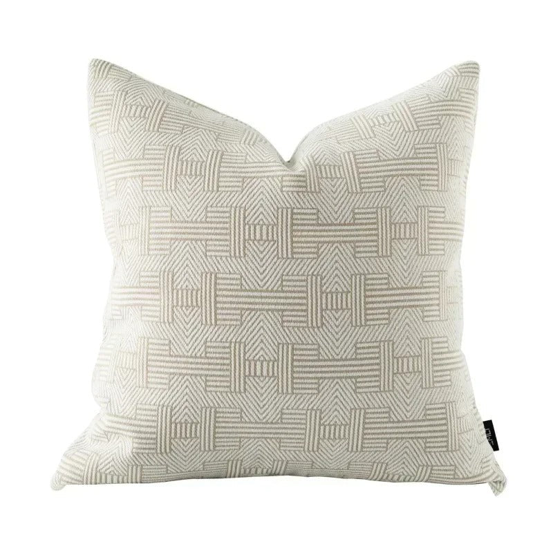 VelvetGlow - Reversible Geometric Jacquard Cushion Cover