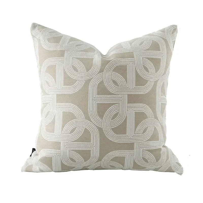 VelvetGlow - Reversible Geometric Jacquard Cushion Cover