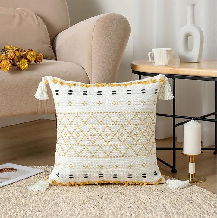 SatinCiel - Tufted Boho Cushion Cover