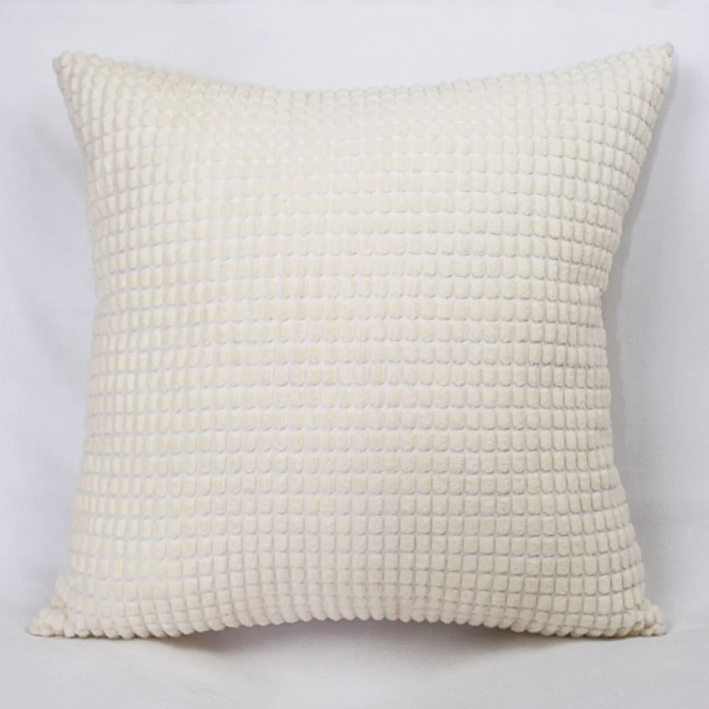 Pluchehome - Corduroy Cushion Cover with Corn Kernel Pattern