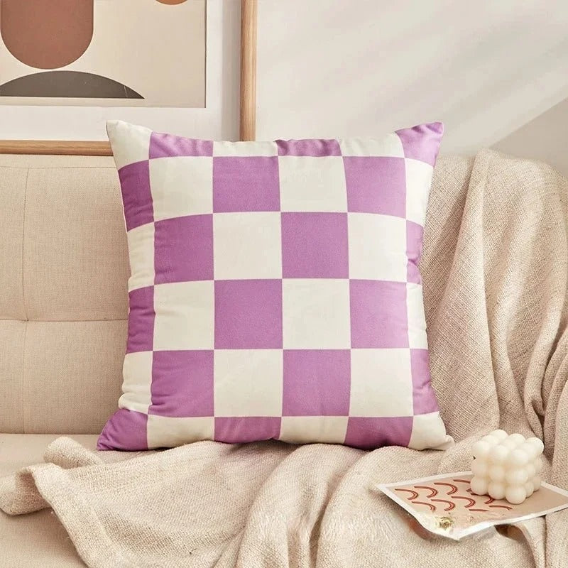 YonderWeave - Checkered Cushion Cover for an Elegant Interior