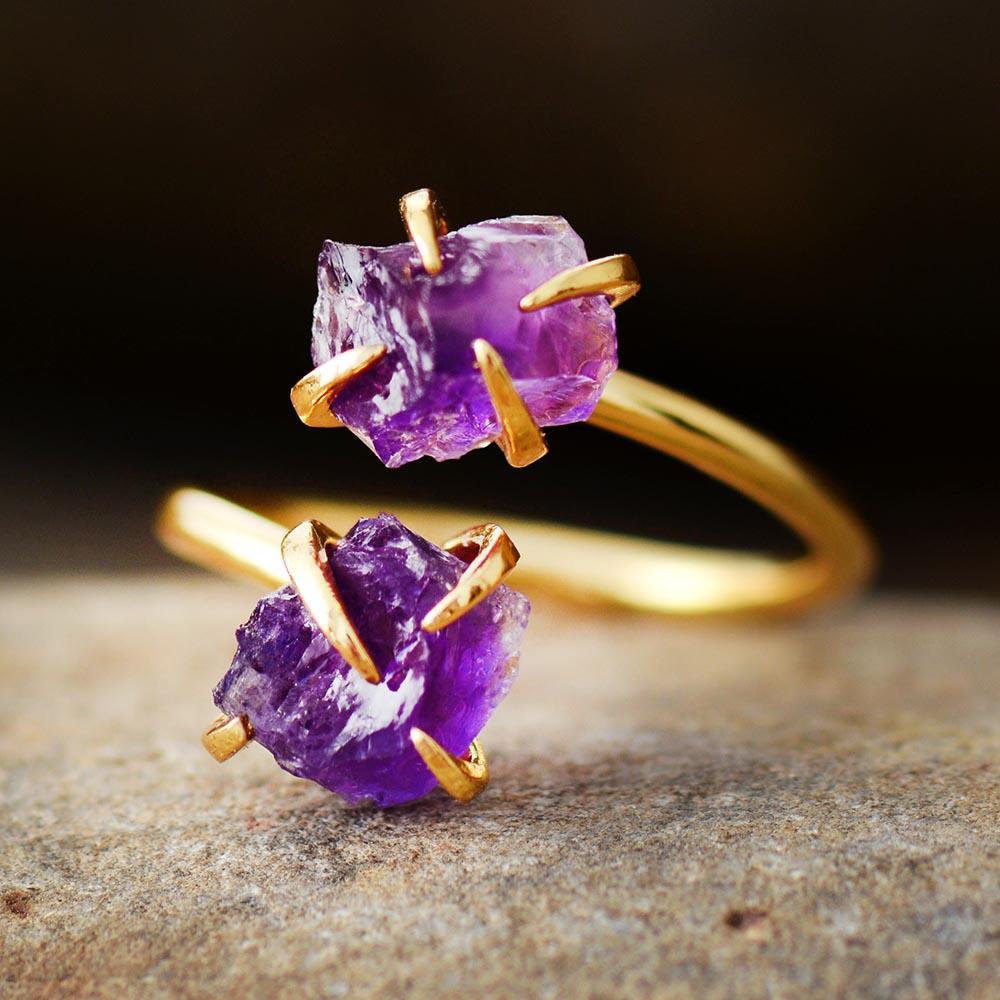 RawStone - Bague statement en pierre brute non taillée